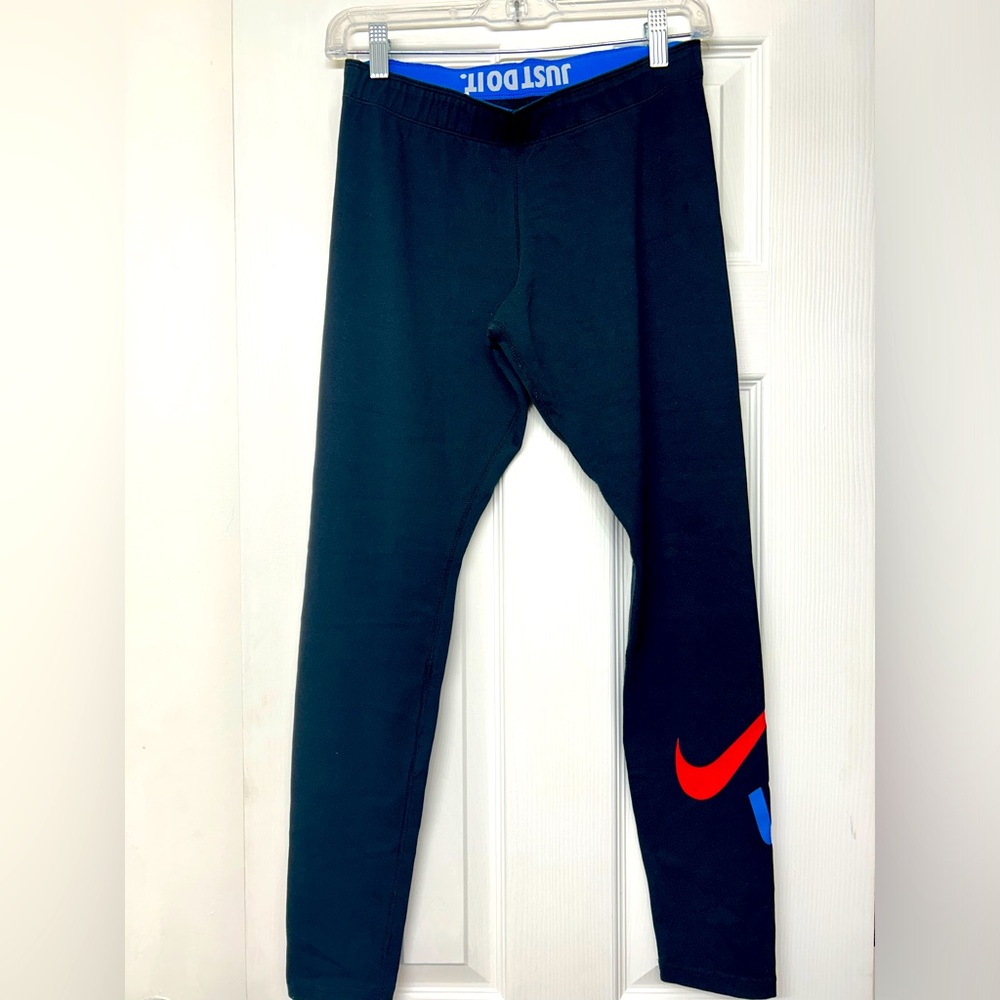 Nike Black Jeggings with Red Swoosh